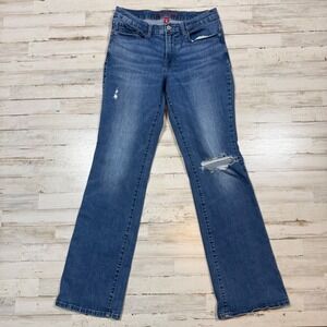 Lucky Brand Womens Jeans Sweet Mid‎ Rise Boot Blue Distressed Size 10 /30 R